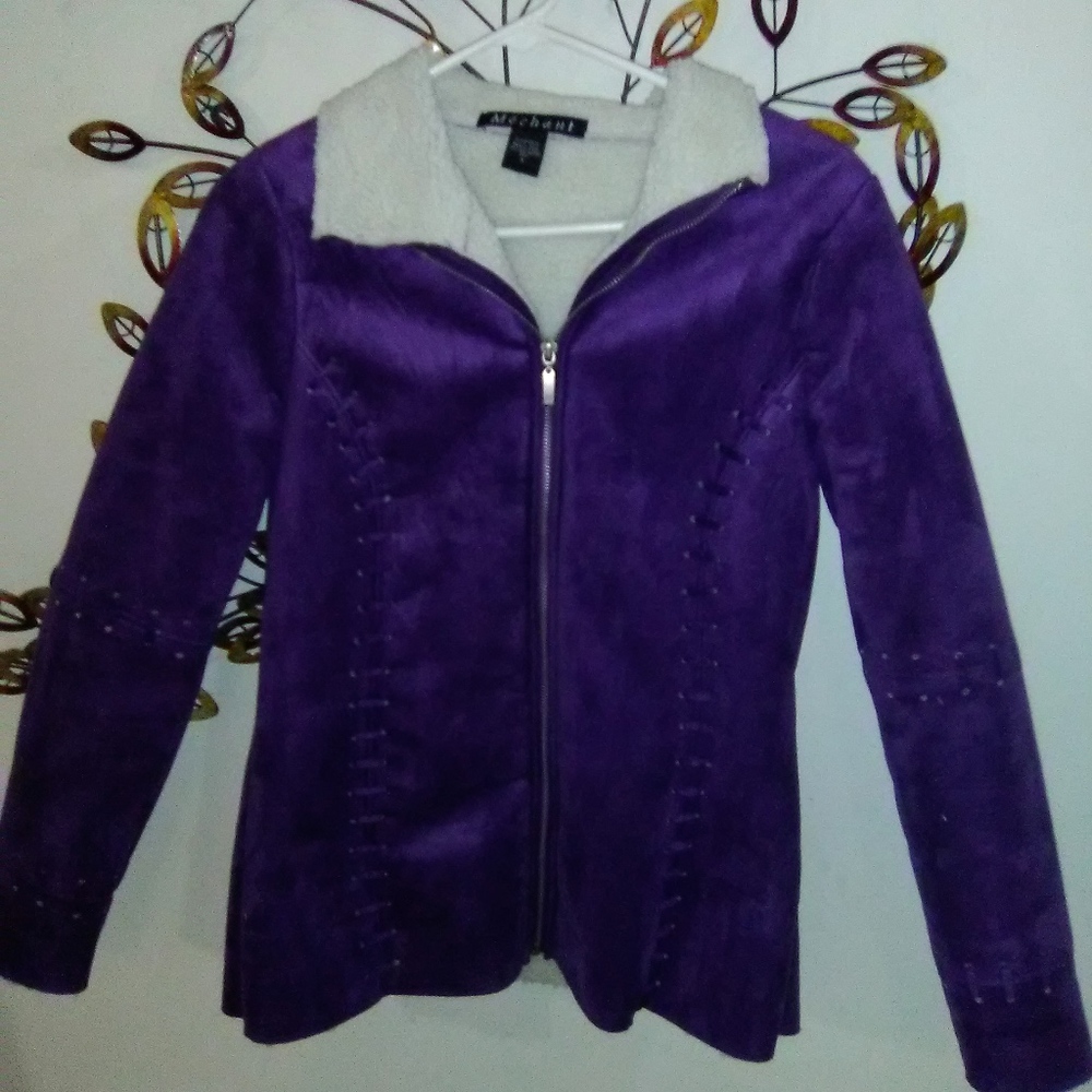 Mechant Purple Suede slim fitting coat